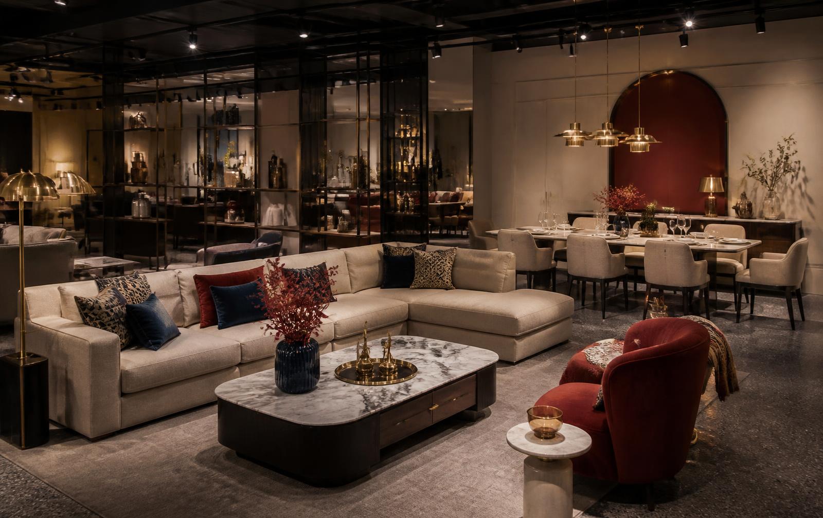 Premium contemporary furniture showroom interior